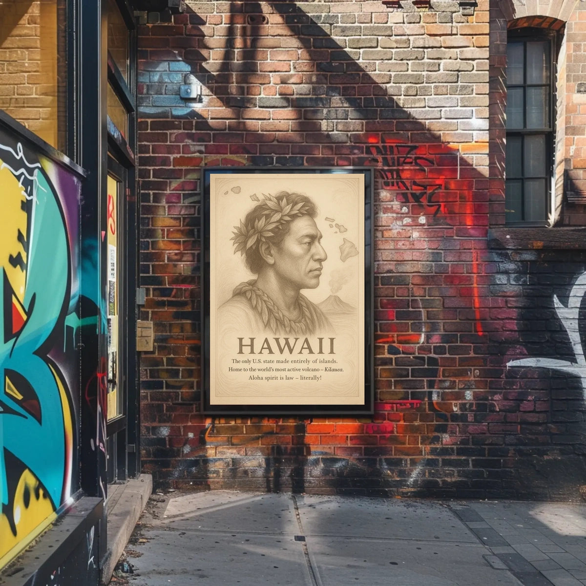The poster centers around Hawaii, emphasizing its unique status as the only U.S. Travel Poster