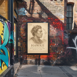 The poster centers around Hawaii, emphasizing its unique status as the only U.S. Travel Poster