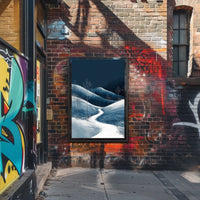 Winter Night Serenity: Minimalist Landscape Art Poster