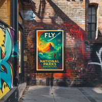 Fly to National Parks Adventure Poster