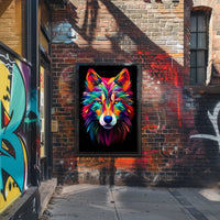 Vibrant Wolf Art Poster PosterGoat
