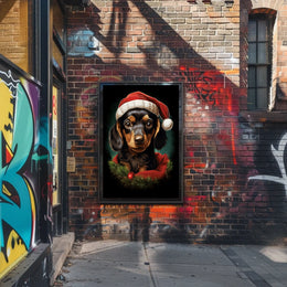 Dachshund Holiday Cheer Christmas Dog Breed Poster