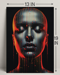 Dripping Colors A Futuristic Portrait Poster