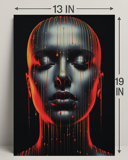Dripping Colors A Futuristic Portrait Poster