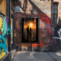 Sunset Over the Futuristic City Poster