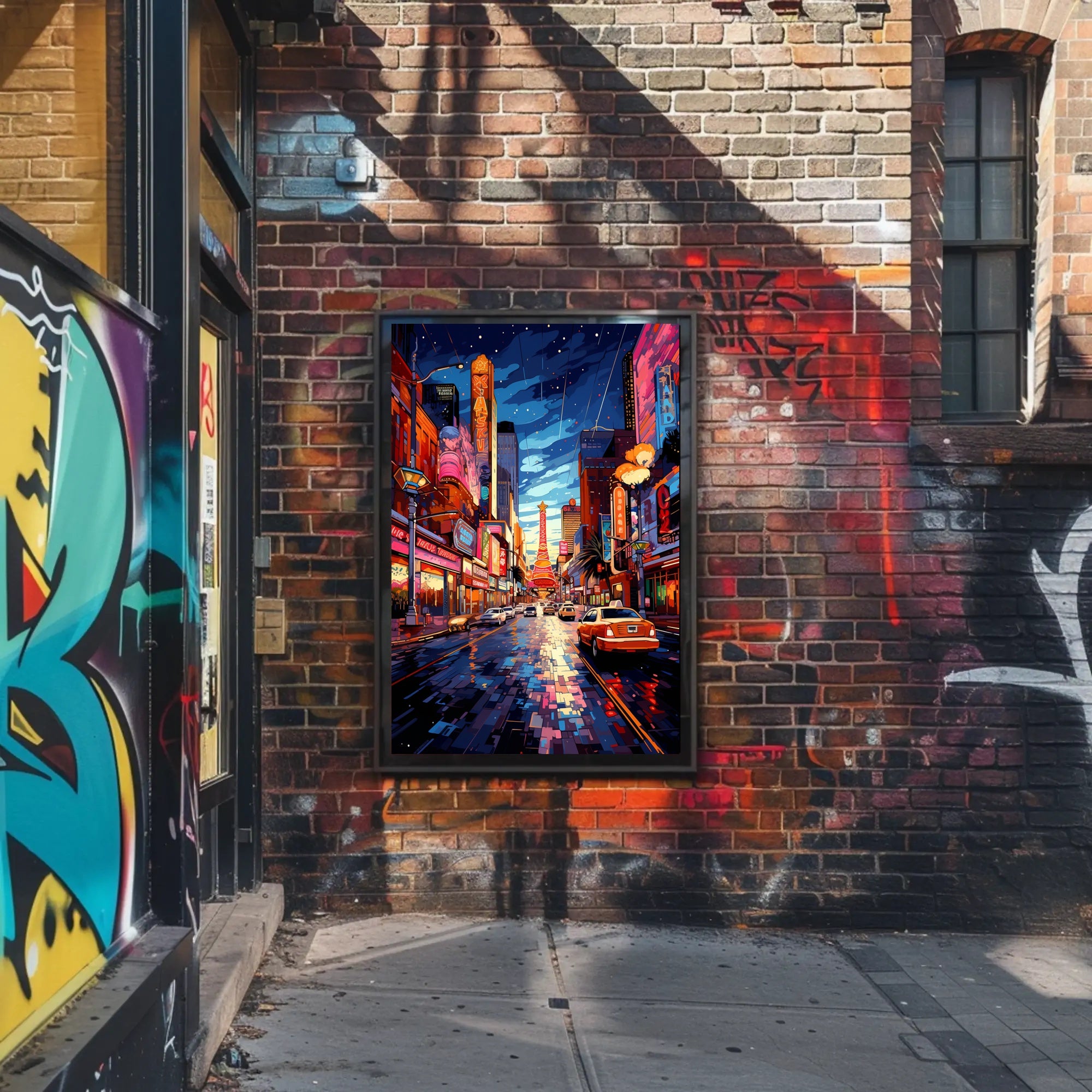 Neon Cityscape Poster
