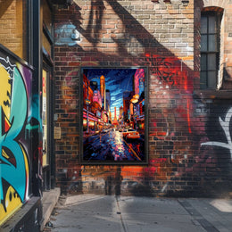 Neon Cityscape Poster