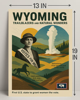 Wyoming Trailblazers and Natural Wonders Poster PosterGoat