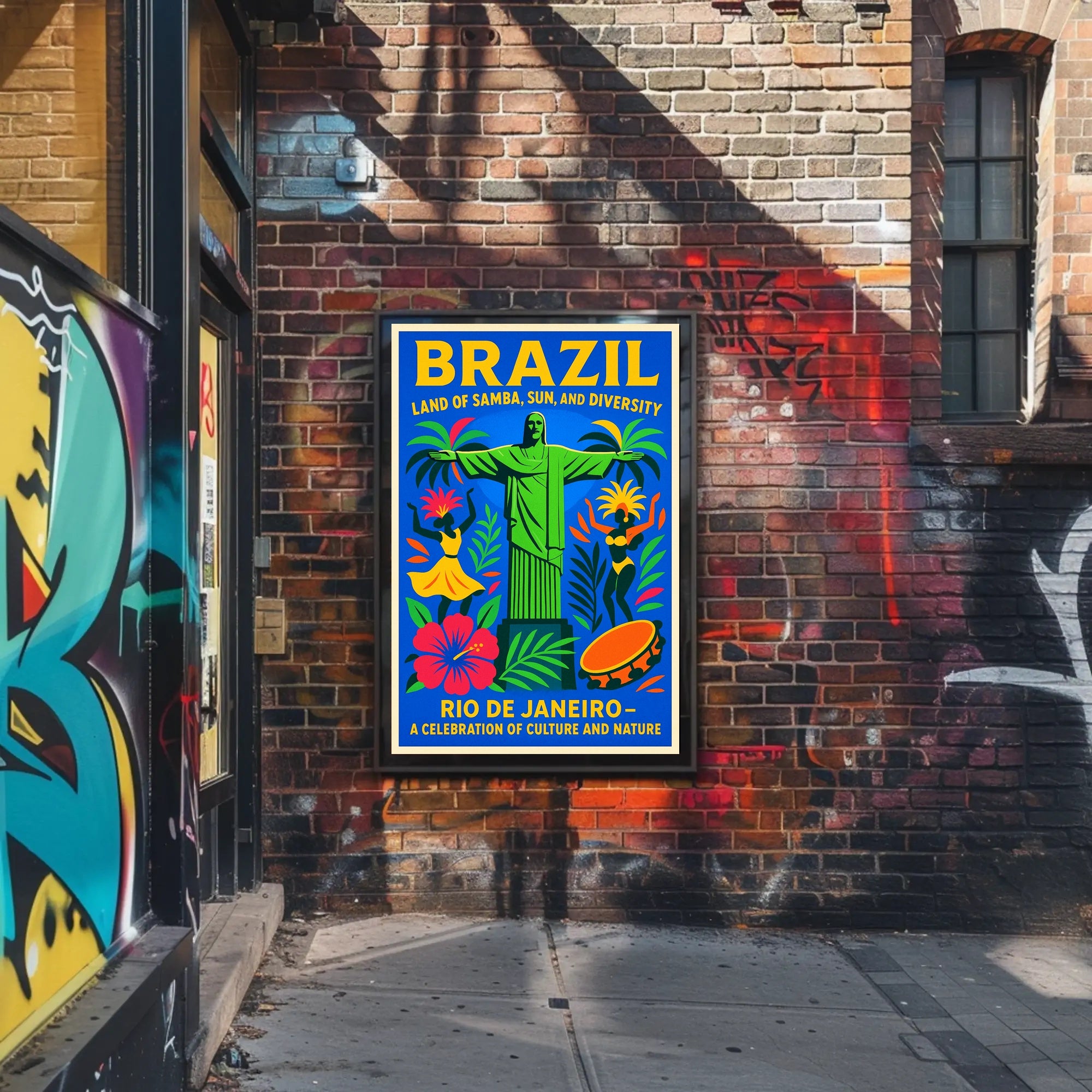 Brazil Land of Samba, Sun, and Diversity Poster