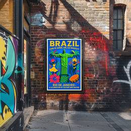 Brazil Land of Samba, Sun, and Diversity Poster