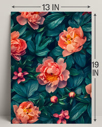 Elegant Peony Garden Floral Art Poster