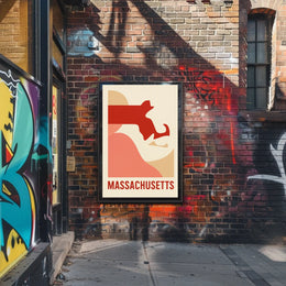 Massachusetts Abstract Art Poster