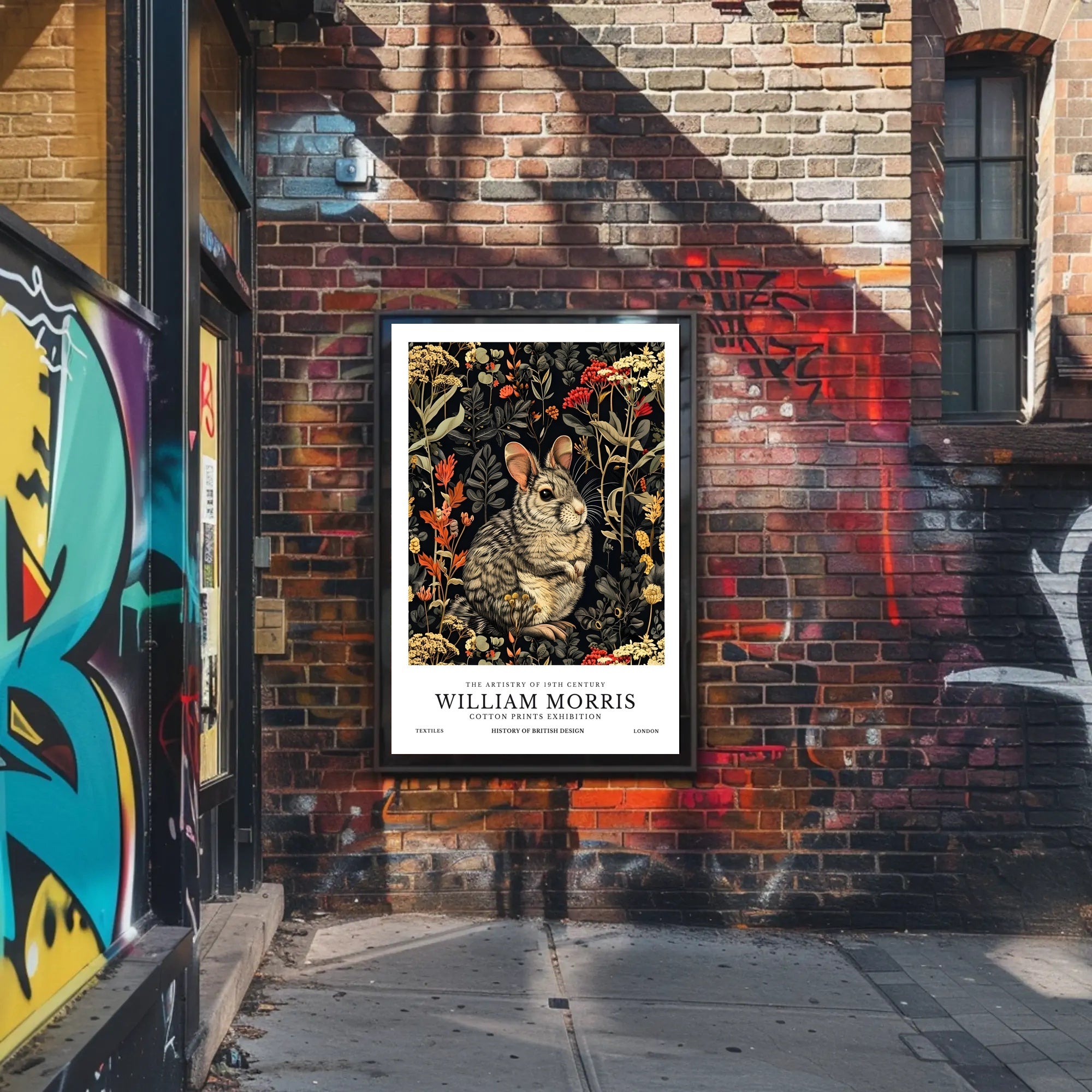 Chinchilla in Arts and Crafts Nature Artistic Poster