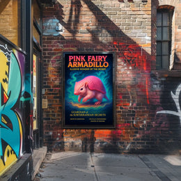 Pink Fairy Armadillo Illusive Wonder of the Desert Poster