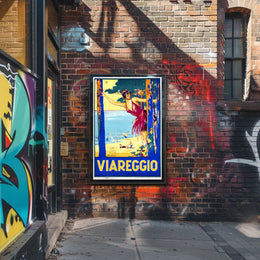 Viareggio Beach Scene Poster