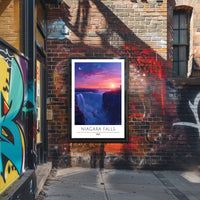 Niagara Falls Sunset Travel Poster