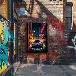 Neon Nights Drive Poster PosterGoat