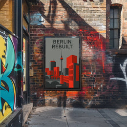 BERLIN REBUILT: Modern Cityscape Urban Art Poster