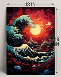 The Great Wave At Sunset Poster PosterGoat