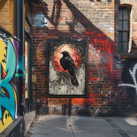 Raven Under Blood Moon Art Print Animal Poster