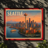 Welcome to Seattle Travel Poster Art Print