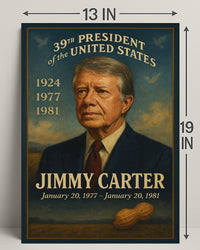 Jimmy Carter 39th President Wall Art Vintage Portrait Print PosterGoat