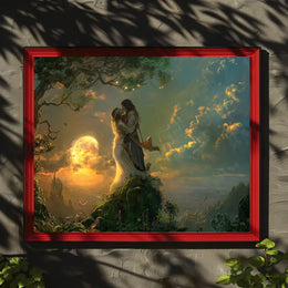 Romantic Fantasy Couple on Enchanted Hilltop Poster