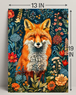 Majestic Fox Amongst Flowers: Enchanting Animal Poster