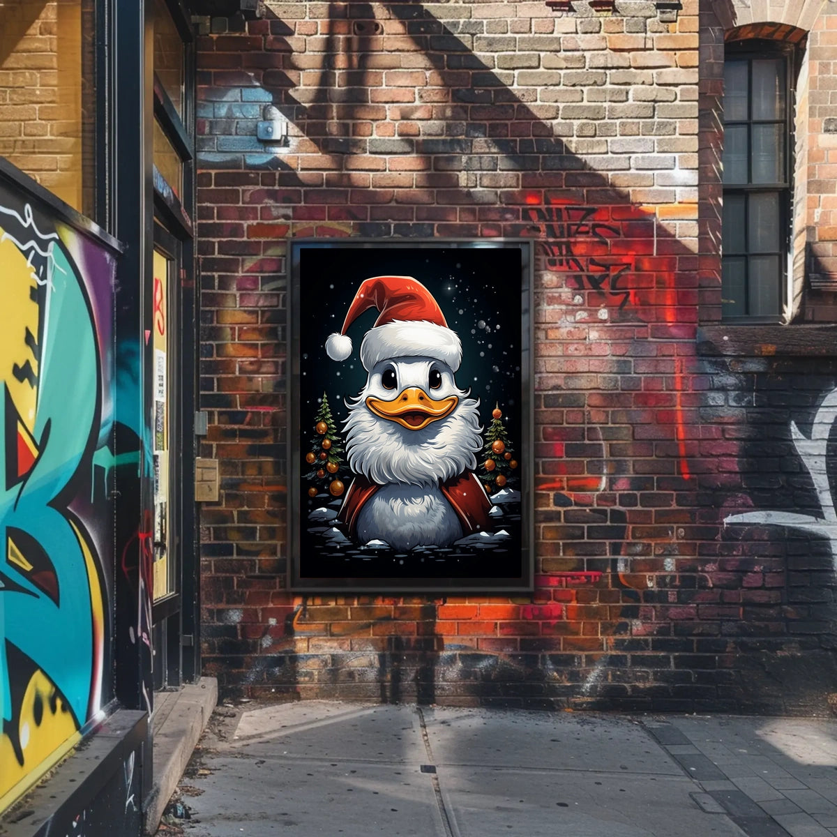 Festive Duck Christmas Celebration Animal Poster