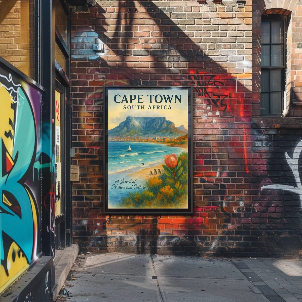 Cape Town Tranquility: Watercolor Art Poster Print