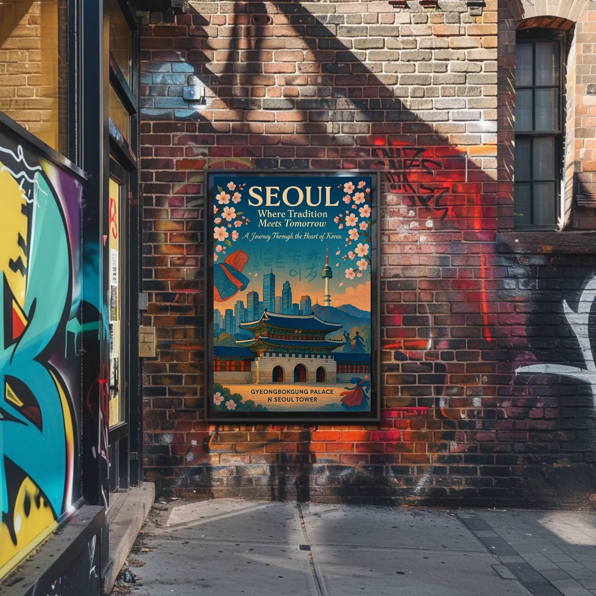Seoul Travel Poster Modern Cityscape Wall Art
