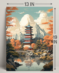 Tranquil Pagoda In Autumn Poster