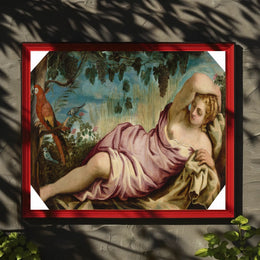 Renaissance Art Scene with Parrot and Nature - Artistic Poster