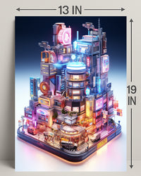 Neon Cityscape Poster