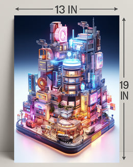 Neon Cityscape Poster