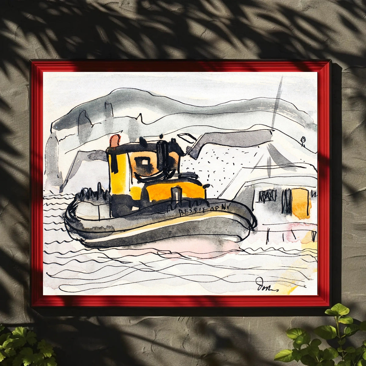Bessie of NV Tugboat Abstract Artistic Poster