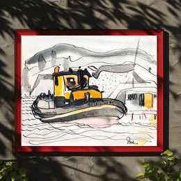 Bessie of NV Tugboat Abstract Artistic Poster