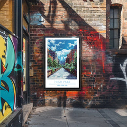 High Park In New York City Scenic Poster Vintage Wall Art