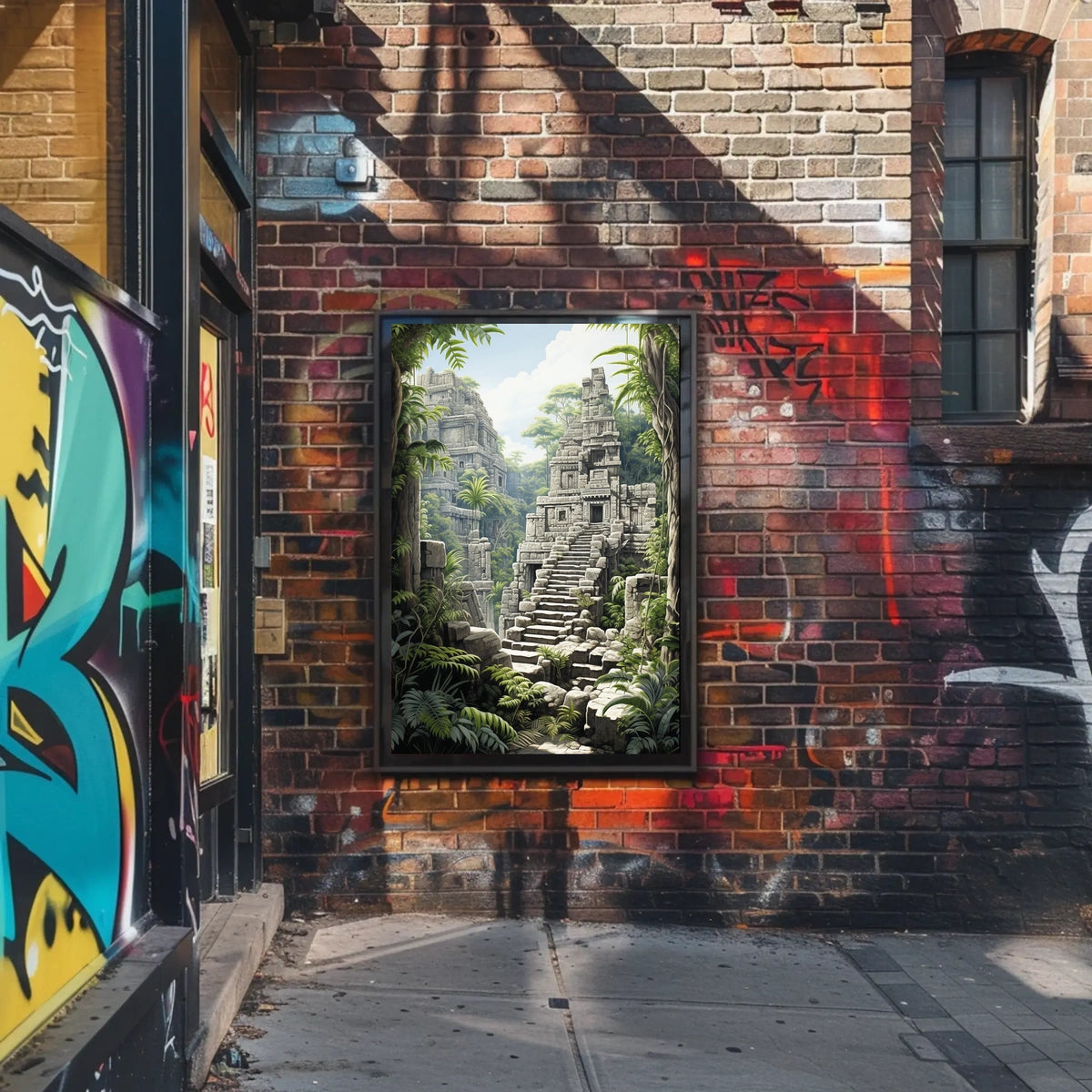 Ancient Stone Temple in Jungle Cultural or Heritage Poster