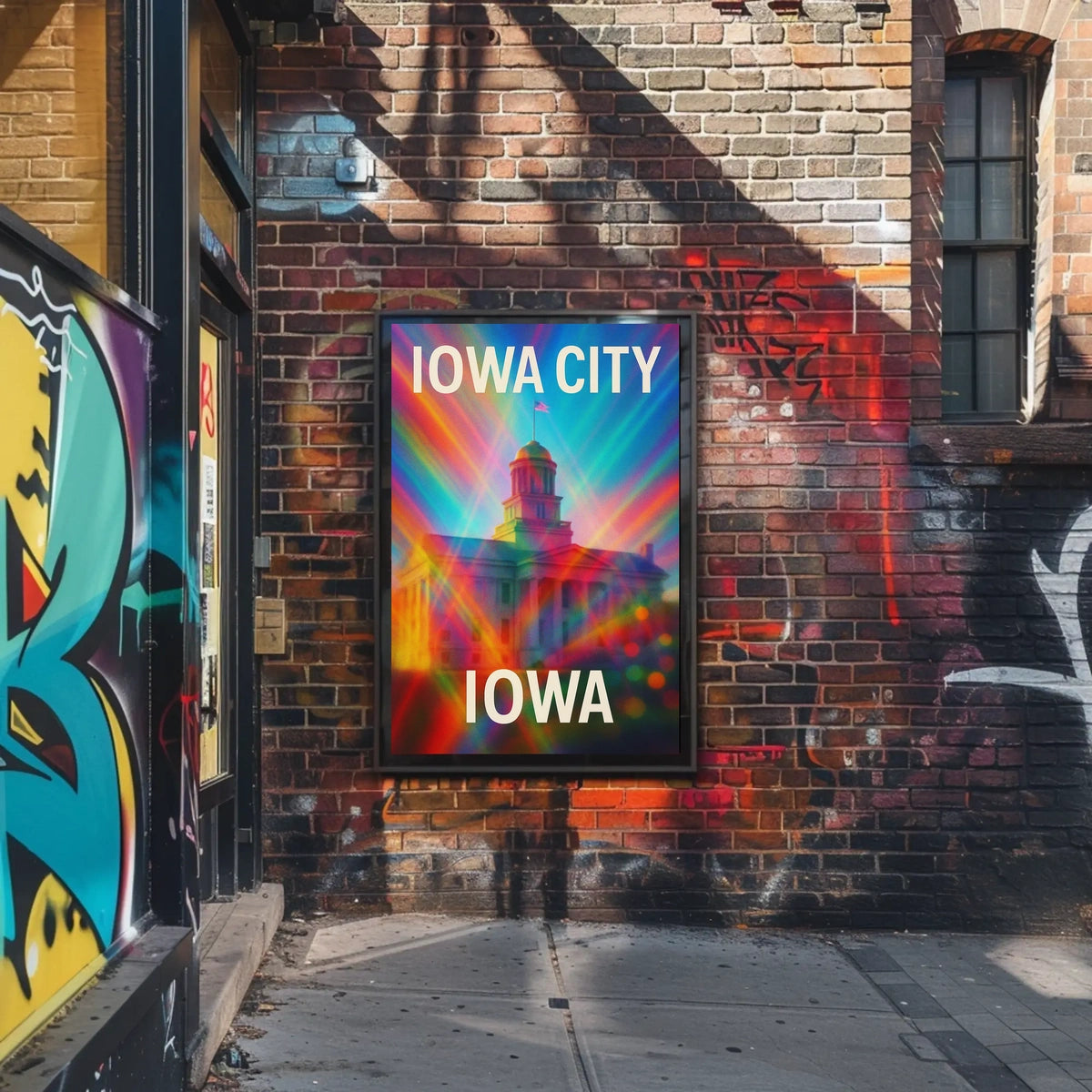 Vivid Iowa City Urban Skyline Cityscape Realism Photography Artistry Timeless Midwest Creative Vibe Poster