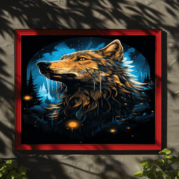 Majestic Wolf Under The Night Sky Poster