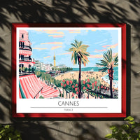 Cannes Beach Scene Poster PosterGoat
