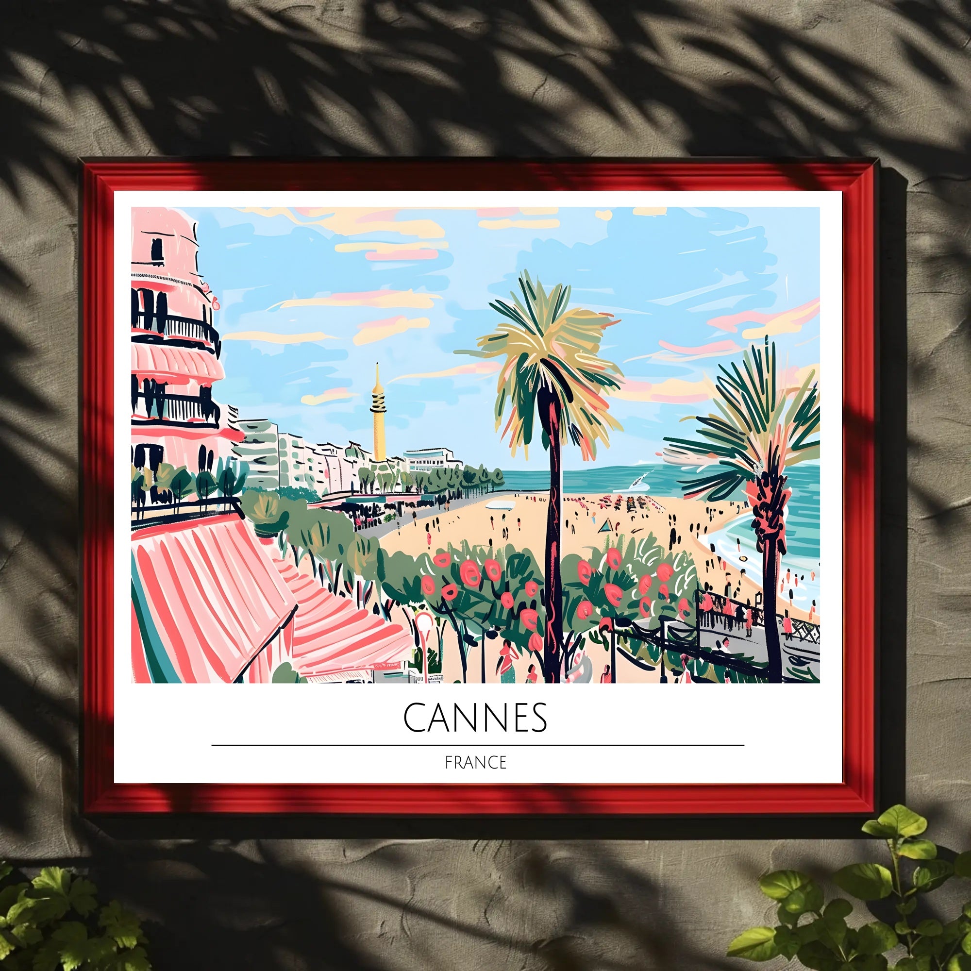 Cannes Beach Scene Poster PosterGoat