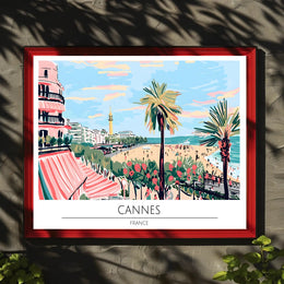 Cannes Beach Scene Poster PosterGoat