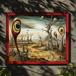 Surreal Eye-Landscape Fantasy: A Bizarre Poster Creation