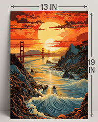 Sunset Over The Golden Gate Poster