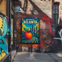 Atlanta Skyline and Peach Poster