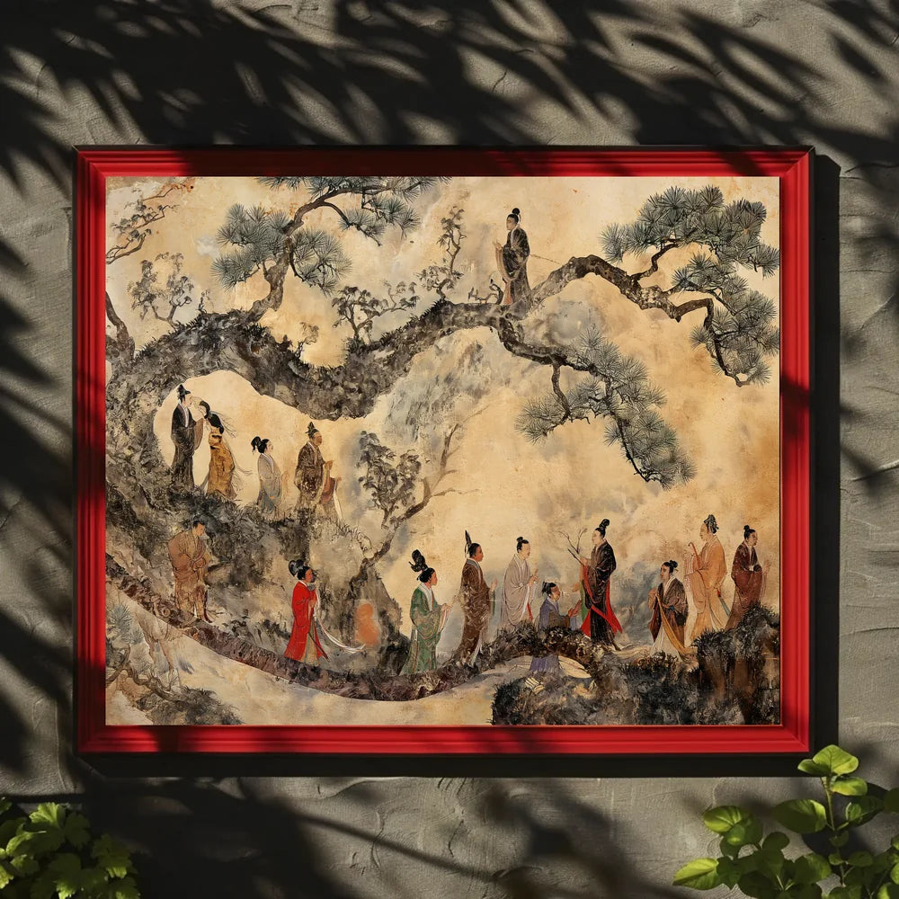 Traditional East Asian Cultural Scene Art Poster