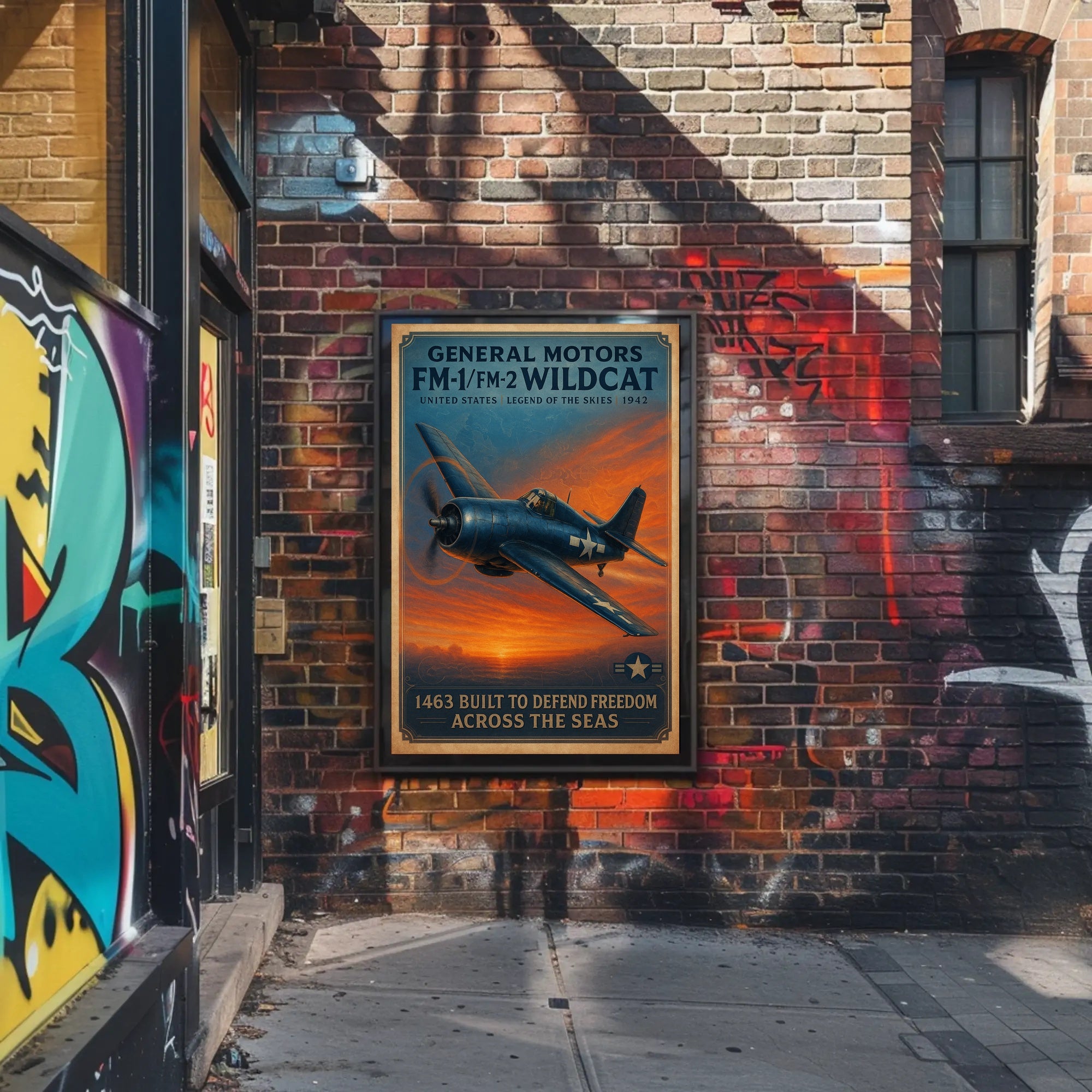 Wildcat FM1 FM2 Aviation Poster Vintage Plane Print