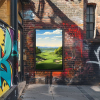 Serene Golf Course Scene Illustrative Sports Poster